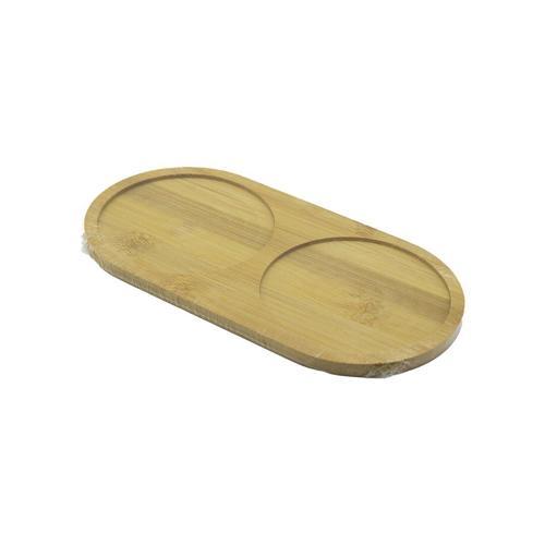 2 BÖLMELİ   OVAL  AHŞAP BAMBU YAĞDANIK ALTLIK  12X24X0.8CM (5250)