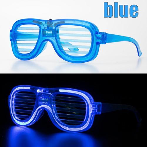 Mavi Led Işıklı Parti Gözlüğü - Neon Glow Şerit Gözlük 3 Modlu (5250)