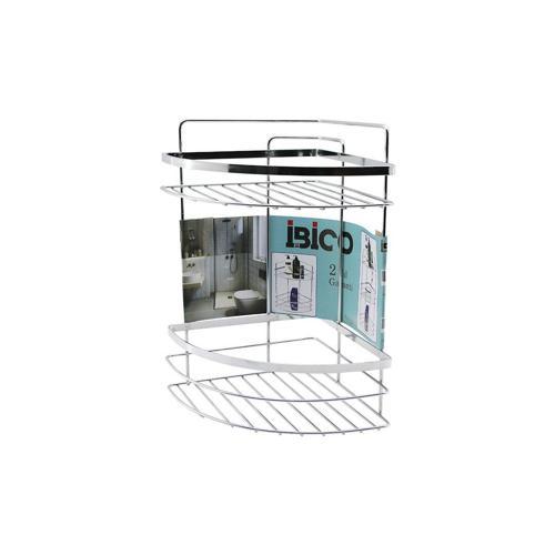 LAMALI   2 KATLI - ÜÇGEN   KROM   METAL  BANYO KÖŞELİK - DUŞKABİN RAF (5250)