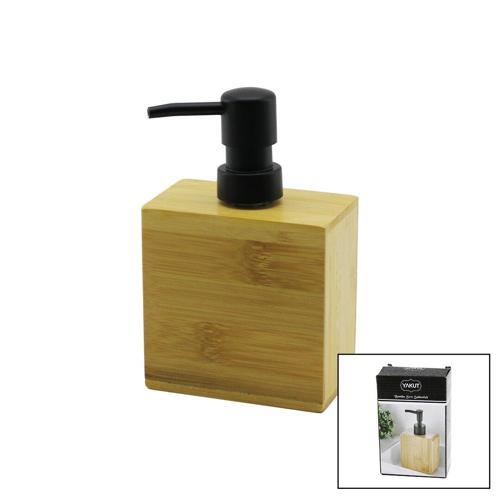 DİKDÖRTGEN  AHŞAP BAMBU SIVI SABUNLUK  SİYAH PLASTİK POMPA   5.8 X 9.9CM - Y: 10CM (5250)