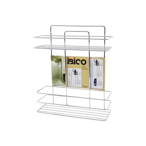 2 KATLI - DİKDÖRTGEN   KROM   METAL  BANYO KÖŞELİK - DUŞKABİN RAF - ŞAMPUANLIK (5250)