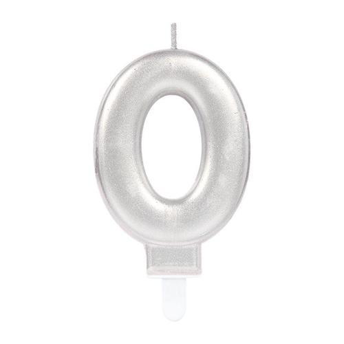 0 Rakam Mum Gümüş Renk (5250)