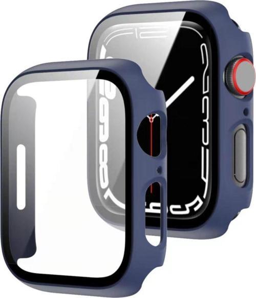 Watch 7 Uyumlu 45mm Için Tpu Çerçeveli Ekran Koruyuculu Ön Çerçeve Kılıf Lacivert