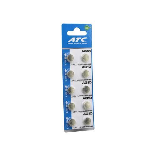 ATC ALKALİNE BUTTON BATTERY AG10 LR-1130/389/189 DÜĞME PİL ALKALİN 1.5V 10LU KART (5250)