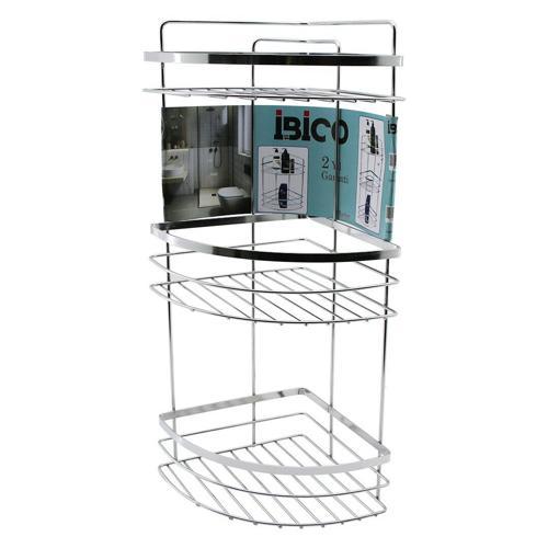LAMALI   3 KATLI - ÜÇGEN   KROM   METAL  BANYO KÖŞELİK - DUŞKABİN RAF (5250)