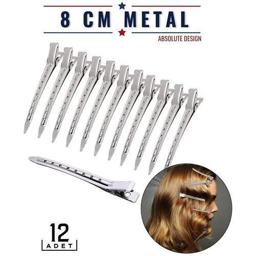 Turk Saç Klipsi Metal Toka 12 Adet Absolute Design