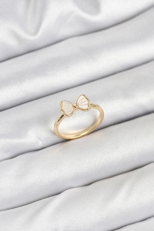 Pirinç Gold Renk Fiyonk Model Kadın Yüzük 3838