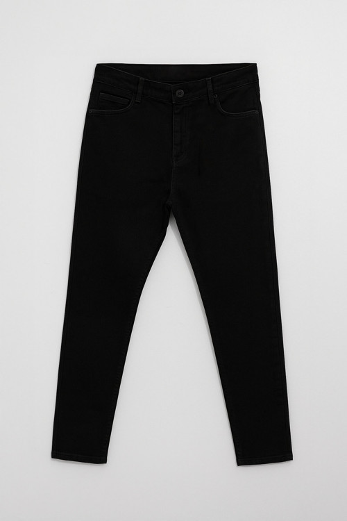 Kadın Likralı Skinny Fit Siyah Jean Pantolon