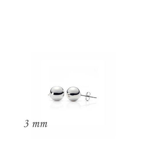 Gümüş Top Küpe - 3 Mm