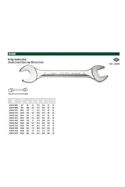 24X26 Iki Ağız Anahtar 0150 01 2426