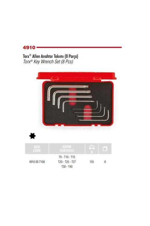 8 Parça Torx Allen Takımı 4910 00 7108