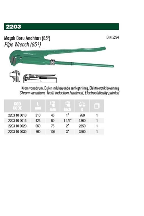 1" Maşalı Boru Anahtarı 2203 10 0010