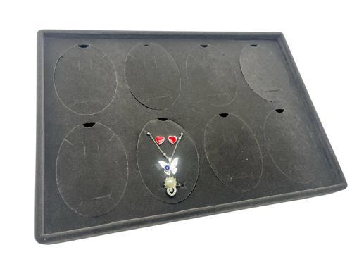 Süet Kumaş Füme 34-24 Cm Ayaklı 8 Pedli Kolye Tabla Stand