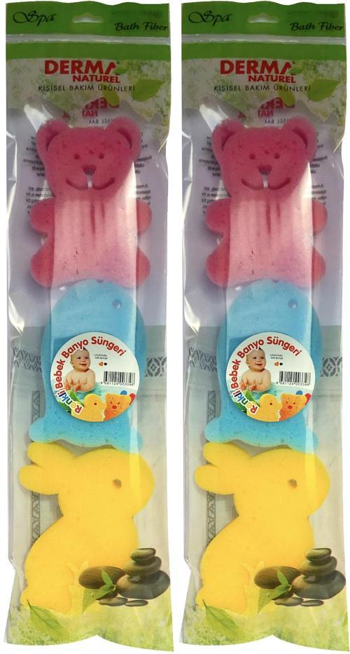 3 Lü Renkli Bebek Banyo Süngeri (2 Li Set)