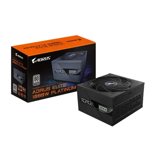 Aorus Elite GP-AE1000PM PG5 1000w 80+ Platinium PCIe 5.0 - ATX 3.1 Full Modüler Siyah Power Supply