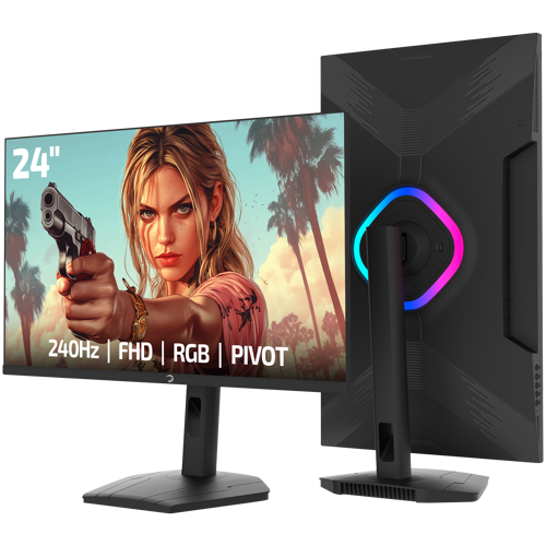 Lunis L20 24'' 240Hz 0.5Ms VA FHD RGB Pivot Gaming Monitör (Sıfır Ölü Piksel Garantili)