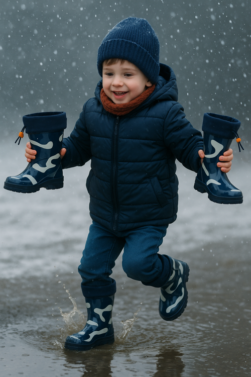 Arısan Su Geçirmez Kaydırmaz Taban Erkek Kız Unisex Kürklü Çocuk Yağmur Çizmesi Kar Botu AI100