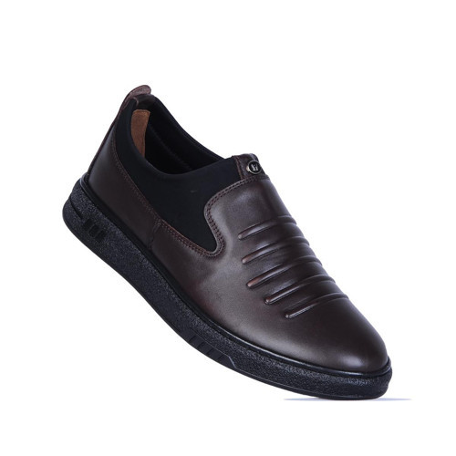 1016 Kahve Kauçuk %100 Deri Erkek Loafer Ayakkabı