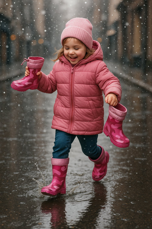 Arısan Su Geçirmez Kaydırmaz Taban Erkek Kız Unisex Kürklü Çocuk Yağmur Çizmesi Kar Botu AI100