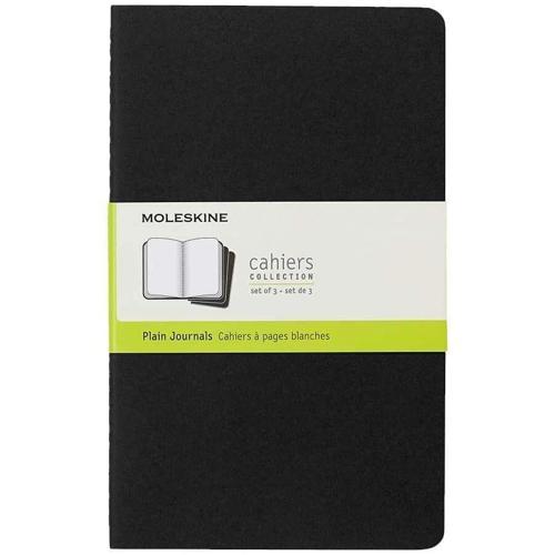 Chaier 3'lü Günlük Defter Çizgisiz L Boy 13x21 cm. 80 Sayfa Siyah