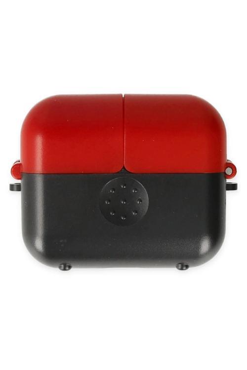 Airpods 3 (3.nesil) Basmalı Kılıf - Siyah-Kırmızı-(5796)