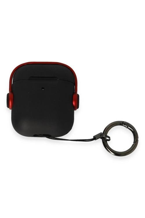 Airpods 2 (2.nesil) Cool Kılıf - Siyah-Kırmızı-(5796)