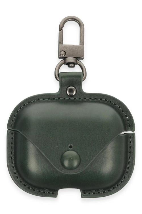 Airpods 3 (3.nesil) Çanta Deri Kılıf - Haki Yeşil-(5796)