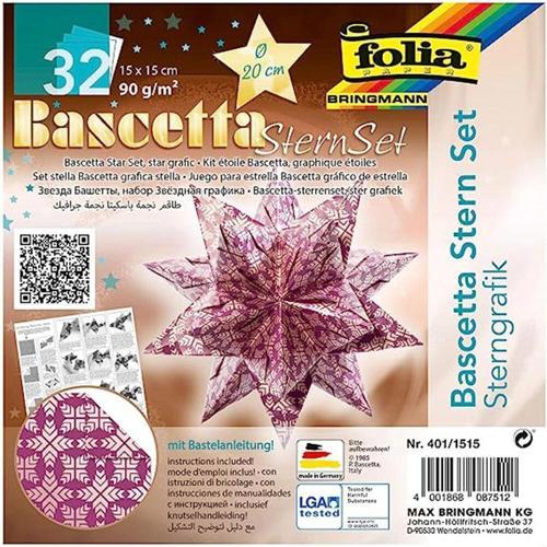 Bascetta Stern Çift Taraflı Origami Kağıdı 15x15 cm. 32 Yaprak MOR