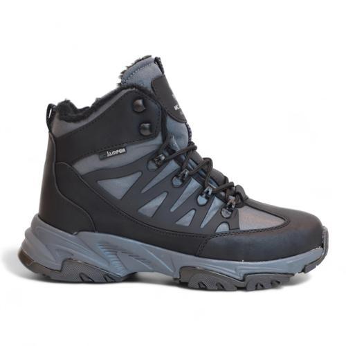 2225-Jamper Anatomik Kaydırmaz Tabanlı Soft Shell Outdoor Trekking Erkek Fermuarlı Spor Bot - NKT02225-Füme-40