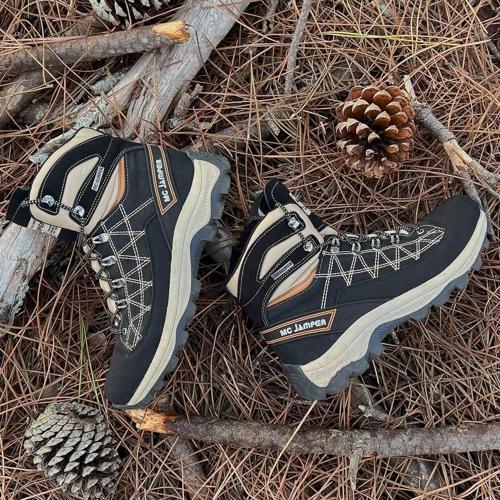 2224-Jamper Anatomik Kaydırmaz Tabanlı Soft Shell Outdoor Trekking Erkek Fermuarlı Spor Bot - NKT02224-Tarçın-44