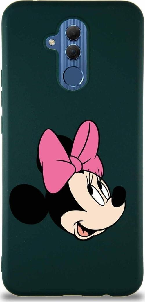 Huawei Mate 20 Lite Soft Premier Kapak Minnie Mouse-A Tasarımlı Silikon Kılıf - Yeşil