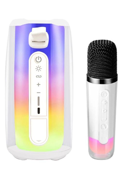 Pluse 7 Mikrofonlu RGB Kablosuz Hoparlör - Beyaz-(5796)