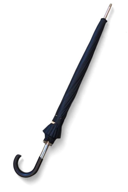 Protokol Baston Şemsiye 16 Fiber Telli Siyah Renk 115 Cm Çap Kapalı Boyut 95 Cm Kılıfsız 