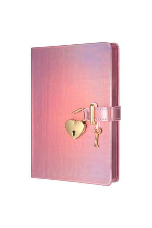 s Journals Hush Metalik Kilitli Pastel Defter Lila