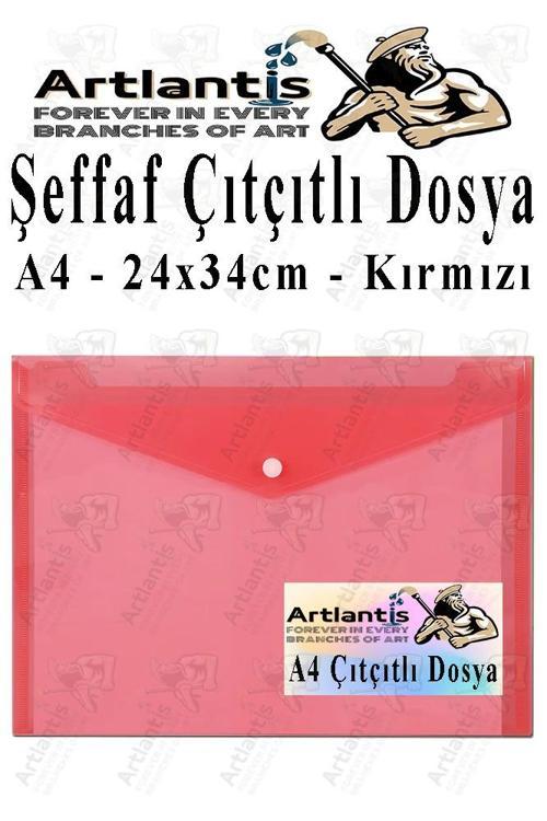 A4 Çıtçıtlı Dosya Şeffaf Renkli Zarf Dosya 1 Adet Çıt Çıtlı Dosya Su Geçirmez 100 Yaprak Kapasite