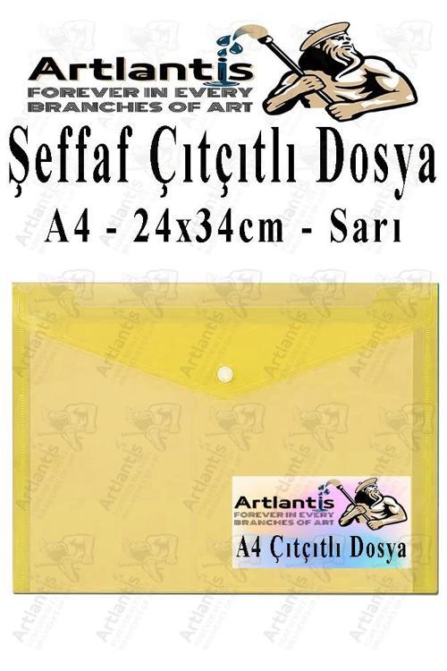 A4 Çıtçıtlı Dosya Şeffaf Renkli Zarf Dosya 1 Adet Çıt Çıtlı Dosya Su Geçirmez 100 Yaprak Kapasite