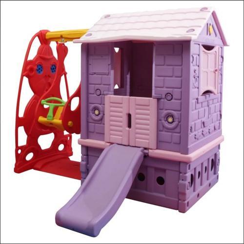 Ev Kaydıraklı Salıncaklı Oyun evi Pembe