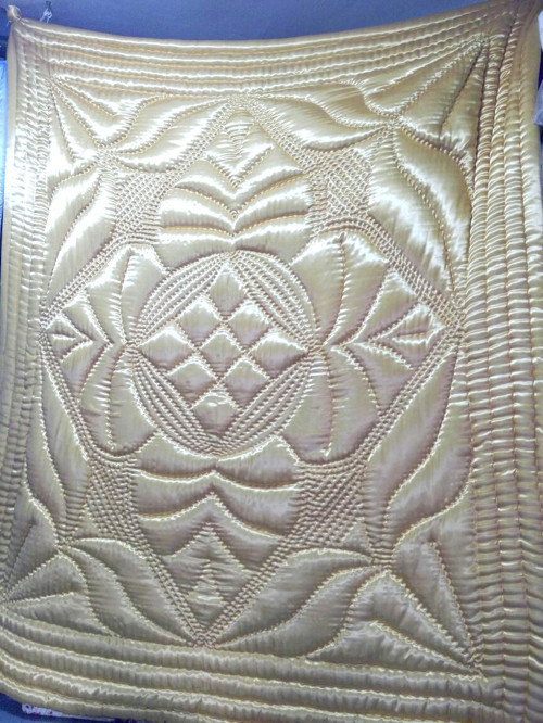 Babaanne Yorganı, El Yapımı Çift Kişilik Pamuklu Yorgan (195x215)-KABAK ÇİÇEĞİ PUDRA