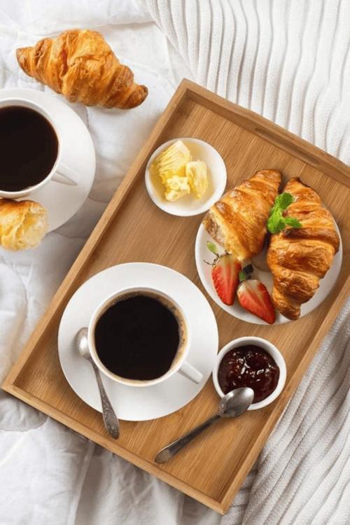 Bambu Tepsi Kulplu Çay Kahve Servis Tepsisi