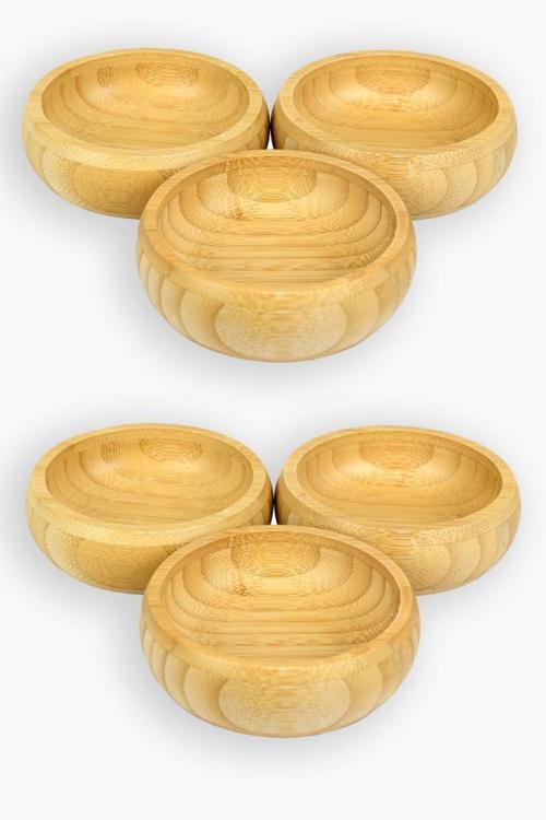 Bambu Ahşap Sosluk ve Çerezlik 10 cm 6'lı Set