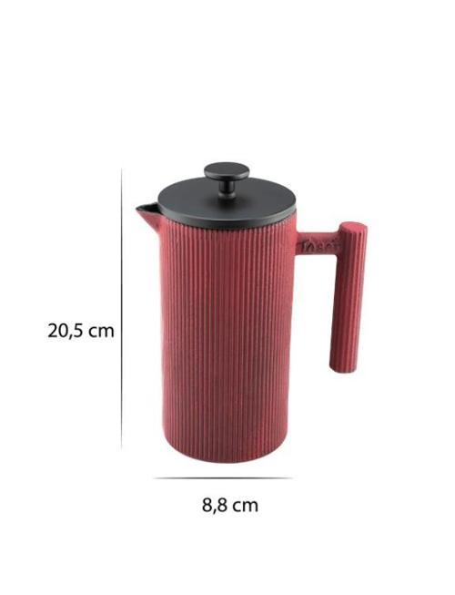 Linden - Döküm Demlik French Press 800 ml Kırmızı