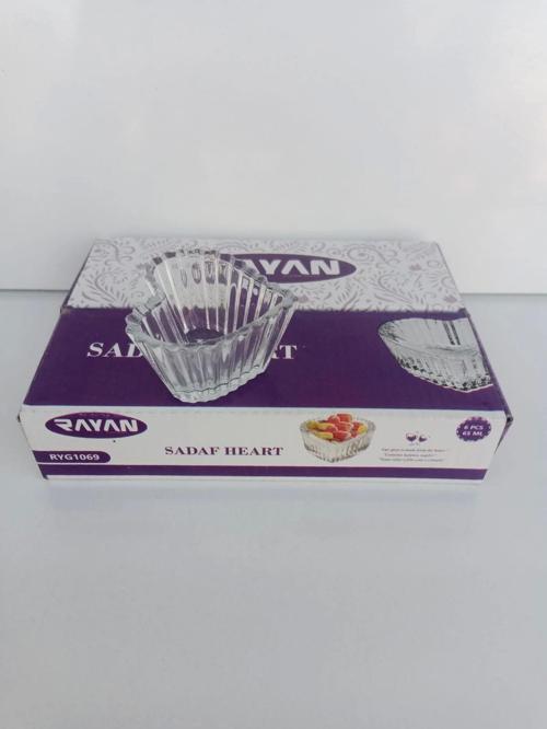 6 lı Mini cam lokumluk "Kalp şekilli"