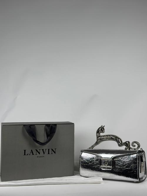 Paris Cat Handle Gold Clutch Bag - Limited Edition Metalik Altın El Çantası