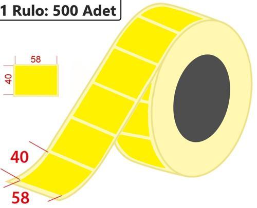 40x60 Eczane İlaç Etiketi 500'lü Sarım Sarı Zemin Termal Etiket