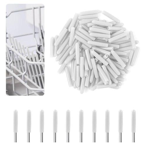 Bulaşık Makinesi Tabaklık & Bardaklık Pas & Çizilme Engelleyici Kapak Uçları Beyaz 100 adet