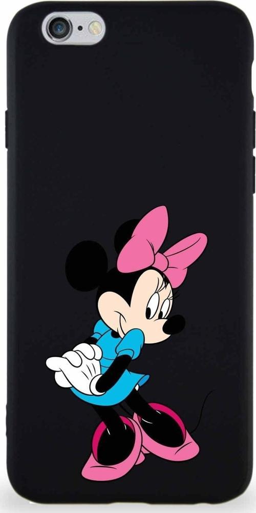 Iphone 6S Soft Premier Kapak Minnie Mouse-F Tasarımlı Silikon Kılıf - Siyah Uyumlu