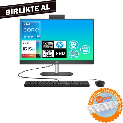 ProOne 240 G10 i5-1334U 32GB 512GB SSD 23.8" FHD W11P AIO PC + Kablosuz Klavye Mouse B70VFAT 054