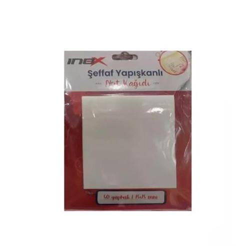 İnox Yapışkanlı Not Kağıdı Şeffaf 75X75Mm 50 Yaprak - 2 adet