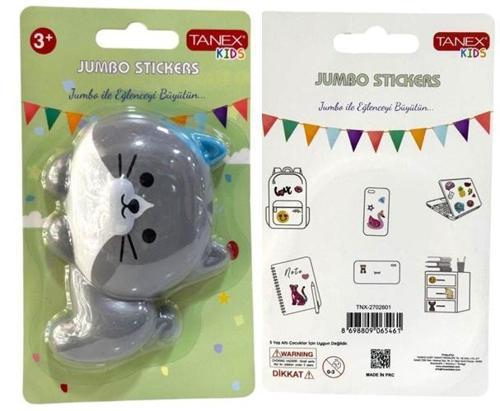Tanex Jumbo Stickers Sukuşi Gri Kedi