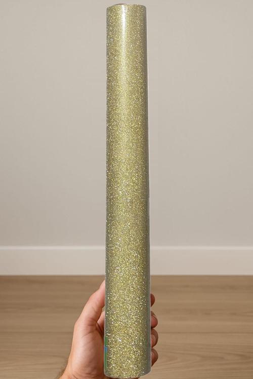 Açık Sarı Simli Yapışkanlı Asetat 45x200 cm - 1 Adet 